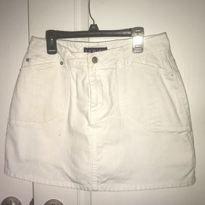 White jean tennis skirt